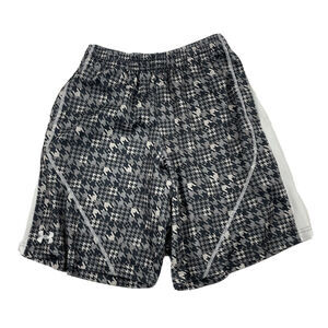 Under Armour Loose Gray White Houndstooth Athletic Shorts Size S Drawstring